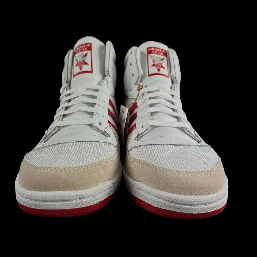 Adidas Top Ten RB Beige Red High Top Shoes FZ6204 Men's Sizes 7.5 - 11.5